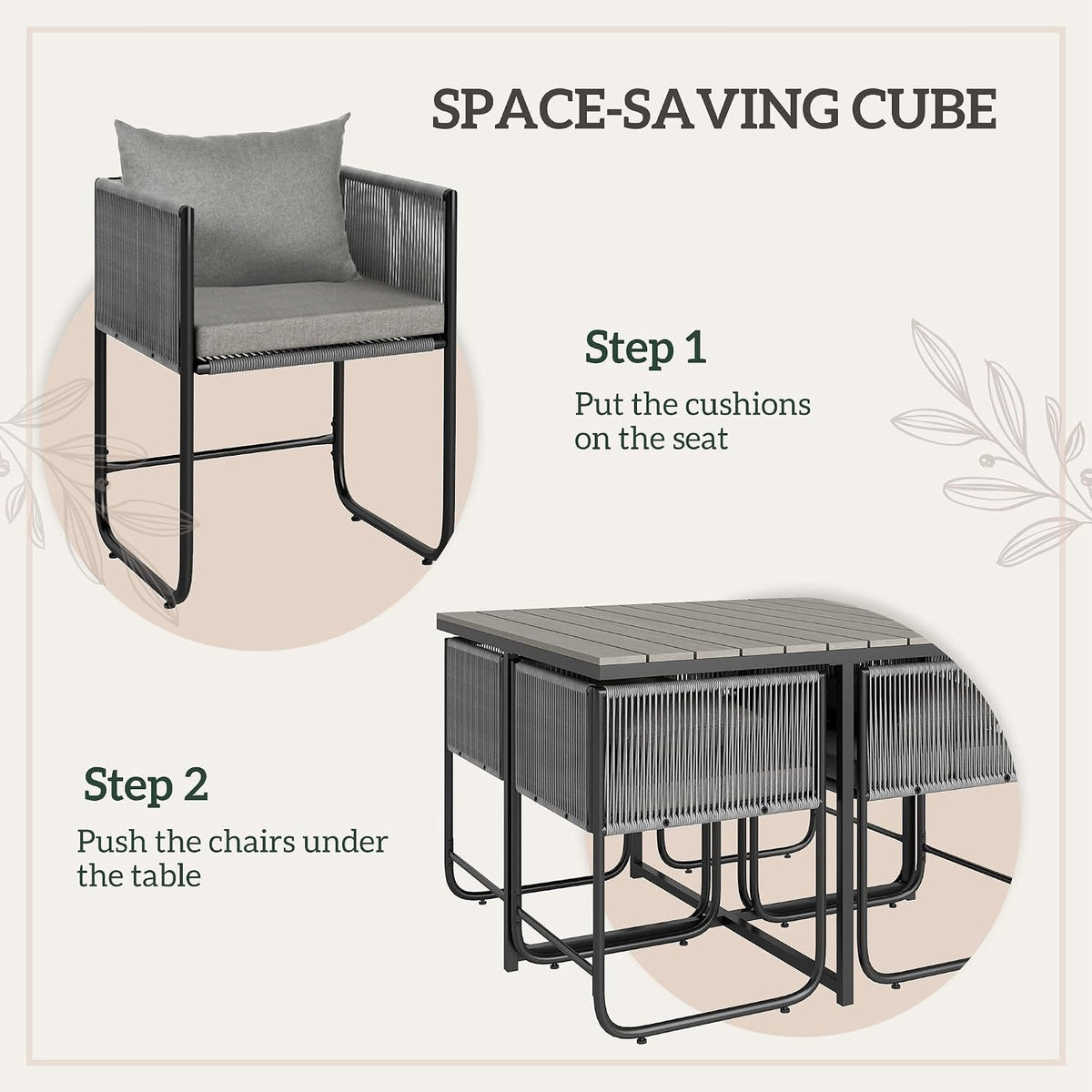 LOENZ 4 Seater Rattan Cube Garden Furniture Set — image 6