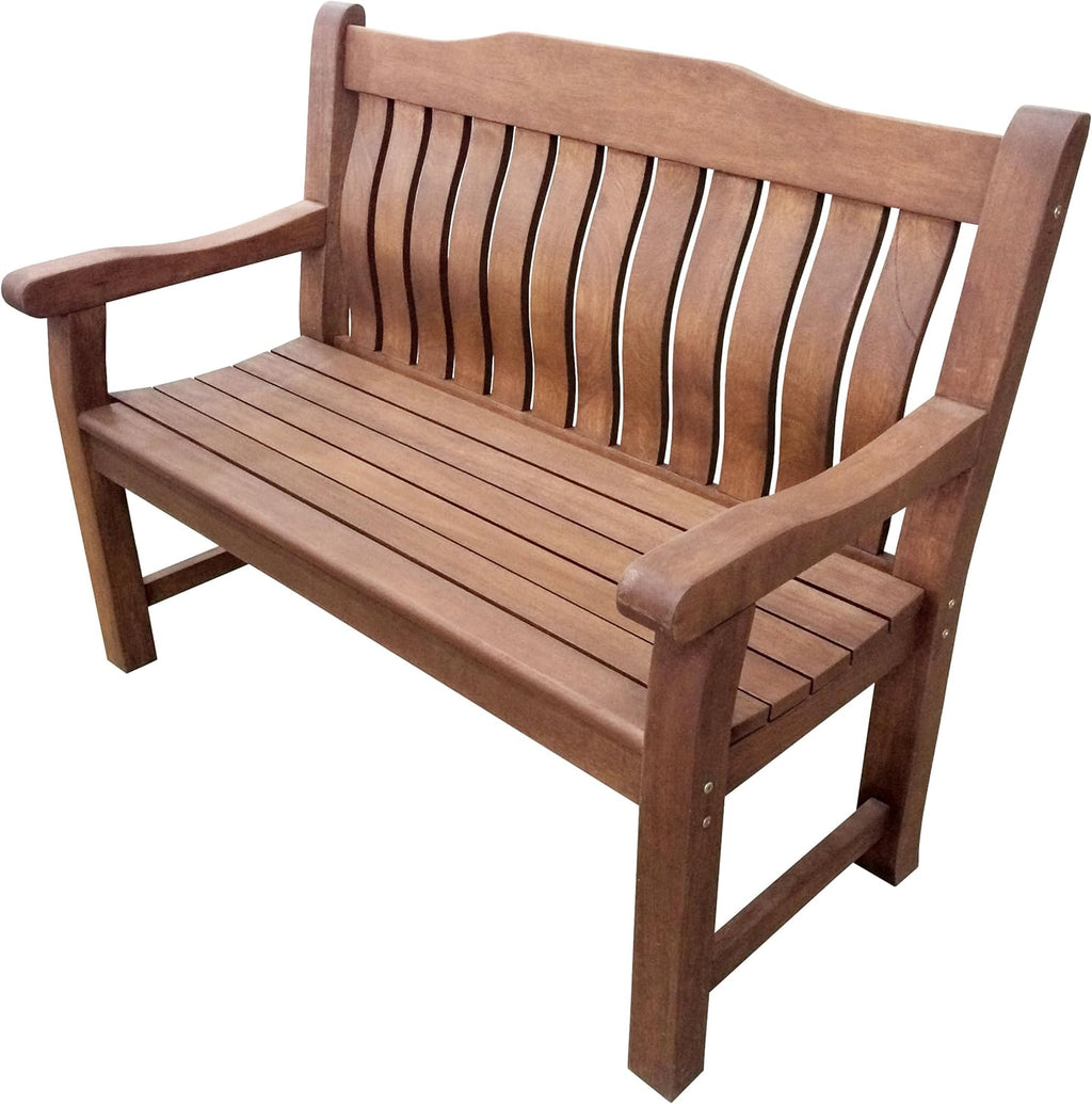 LOENZ 2 Seat Wooden Garden Bench - 120cm Outdoor Patio Seating — image 4