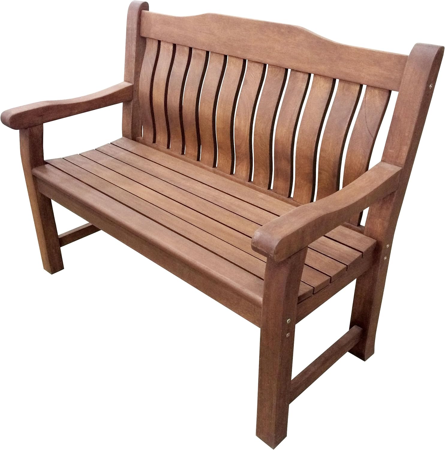 LOENZ 2 Seat Wooden Garden Bench - 120cm Outdoor Patio Seating — image 4