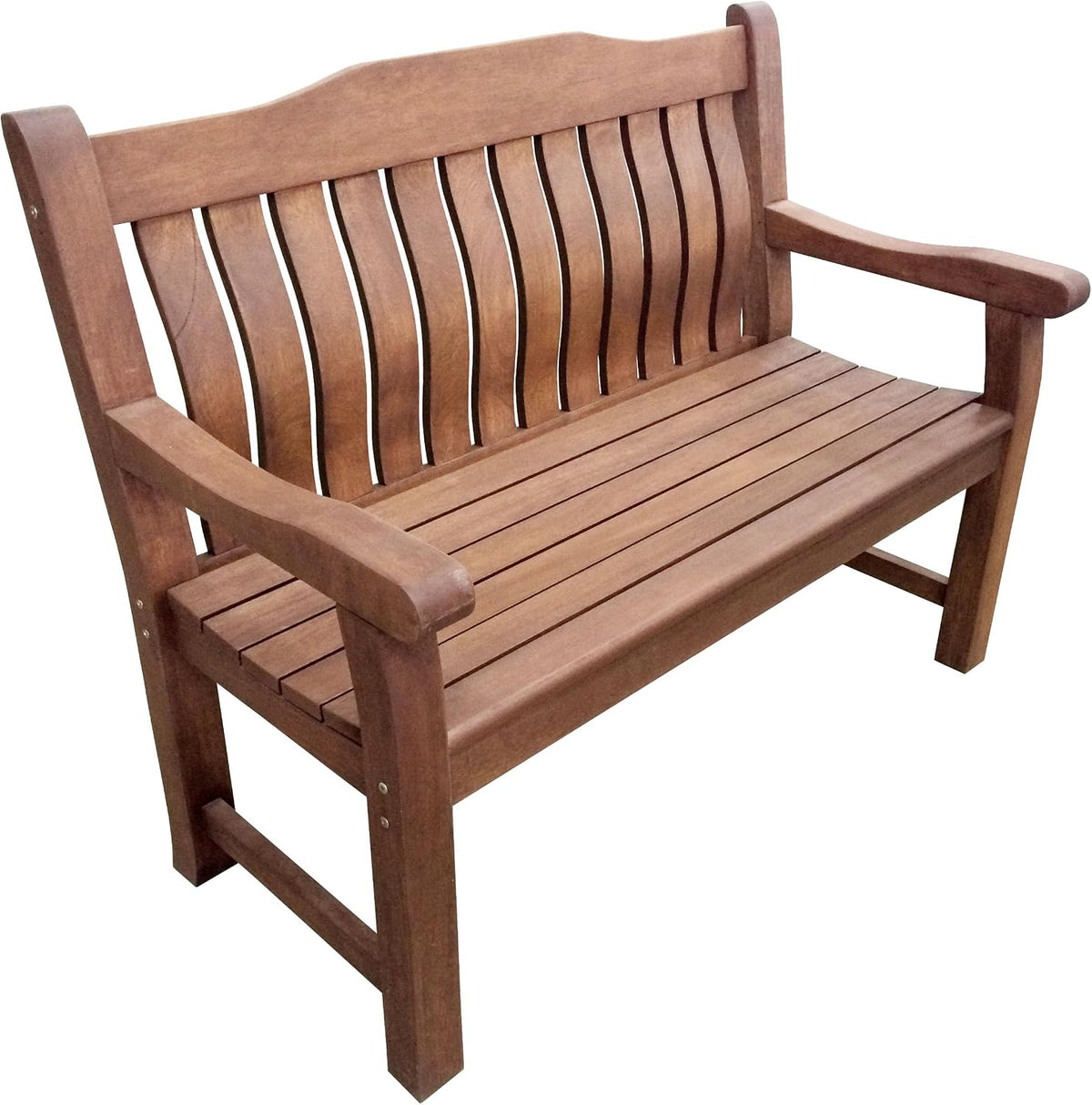 LOENZ 2 Seat Wooden Garden Bench - 120cm Outdoor Patio Seating — image 1