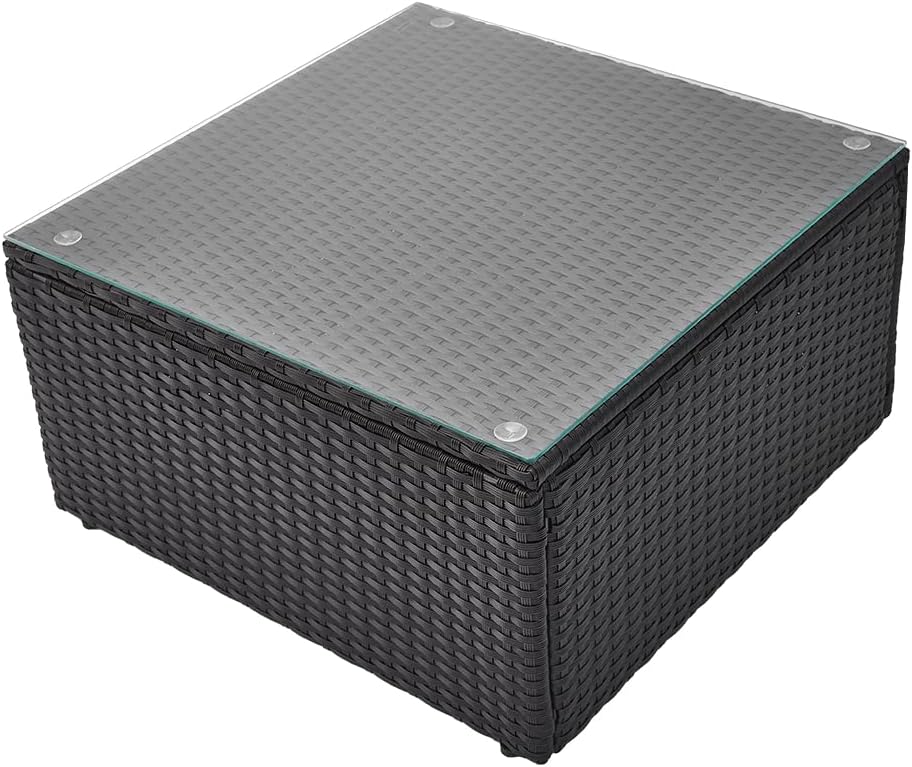 LOENZ 5 Seater Rattan Garden Furniture Corner Sofa Set with Coffee Table — image 3