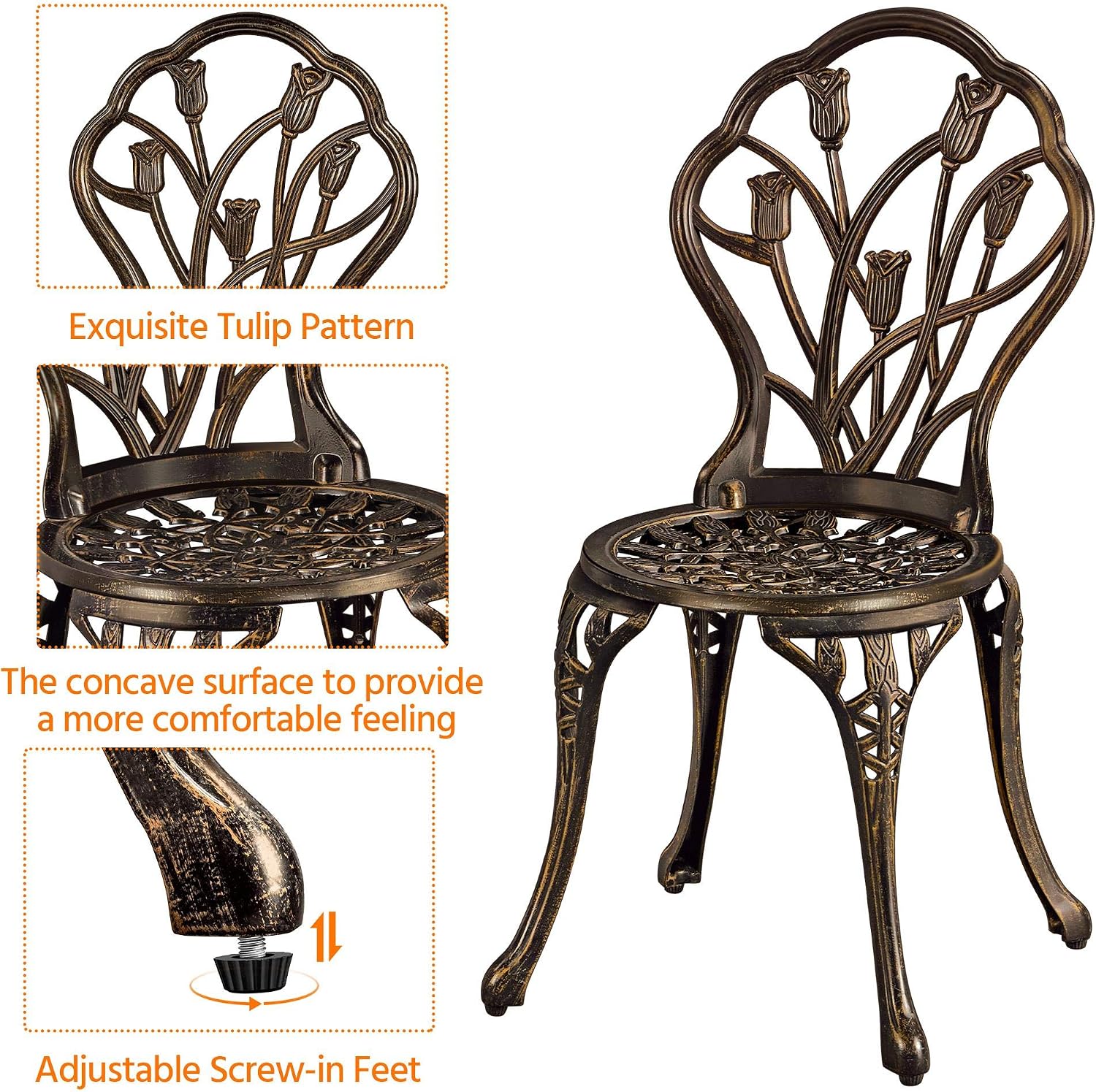 LOENZ 3 Piece Patio Bistro Set — image 4