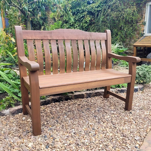 LOENZ 2 Seat Wooden Garden Bench - 120cm Outdoor Patio Seating — image 2